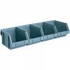 Produkt: Ocelová lišta s plastovými boxy 4x box 146 x 237 x 124 mm
