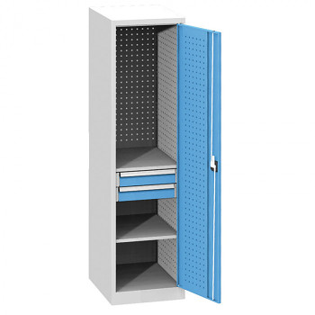 Dílenská skříň  2x zásuvka, 2x police, šedá/modrá, 1950x 505x600 mm
