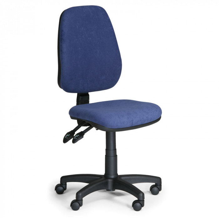 Kancelářská židle ALEX modrá bez područek, plastový kříž