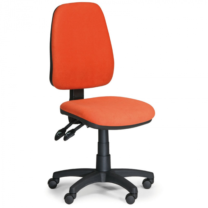 Kancelářská židle ALEX oranžová bez područek, plastový kříž