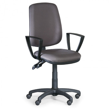 Kancelářská židle ATHEUS šedá s područkami, plastový kříž