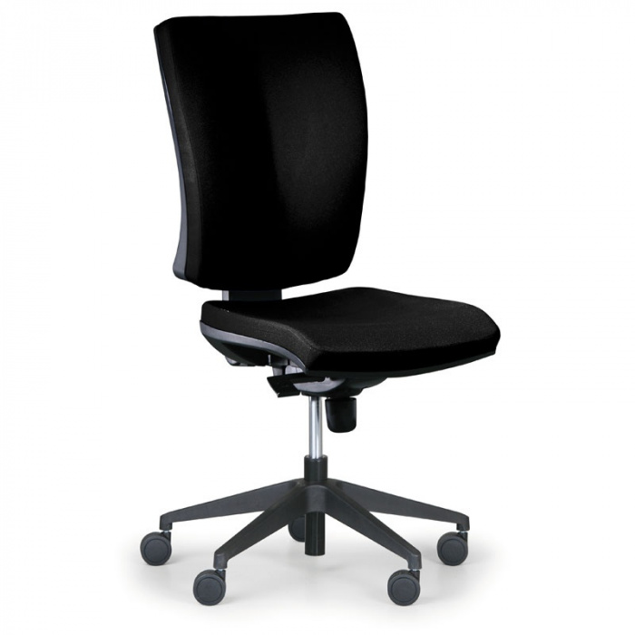 Kancelářská židle LEON PLUS černá bez područek, plastový kříž