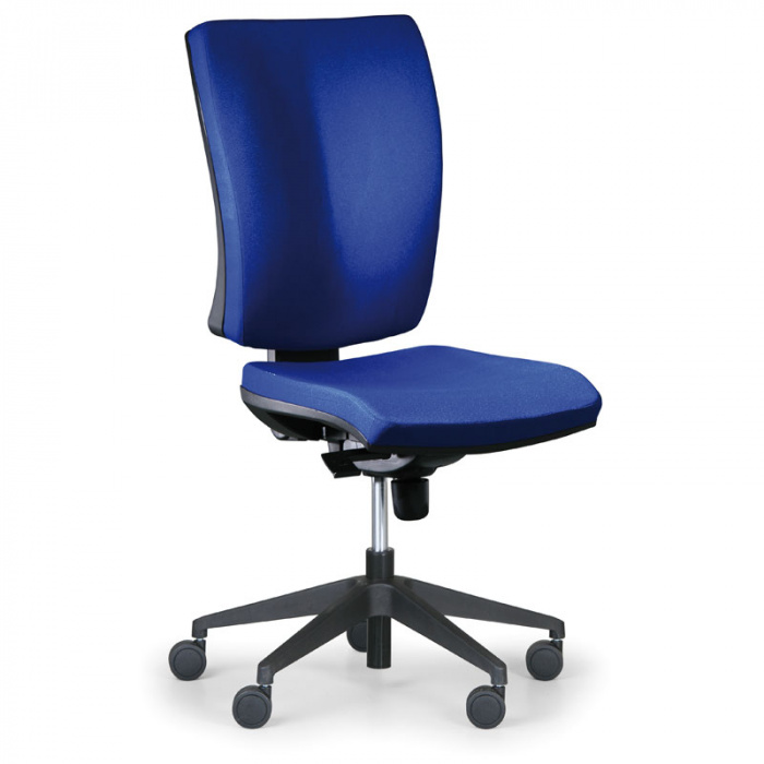 Kancelářská židle LEON PLUS modrá bez područek, plastový kříž