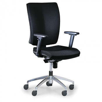 Kancelářská židle LEON PLUS černá s područkami, kovový kříž