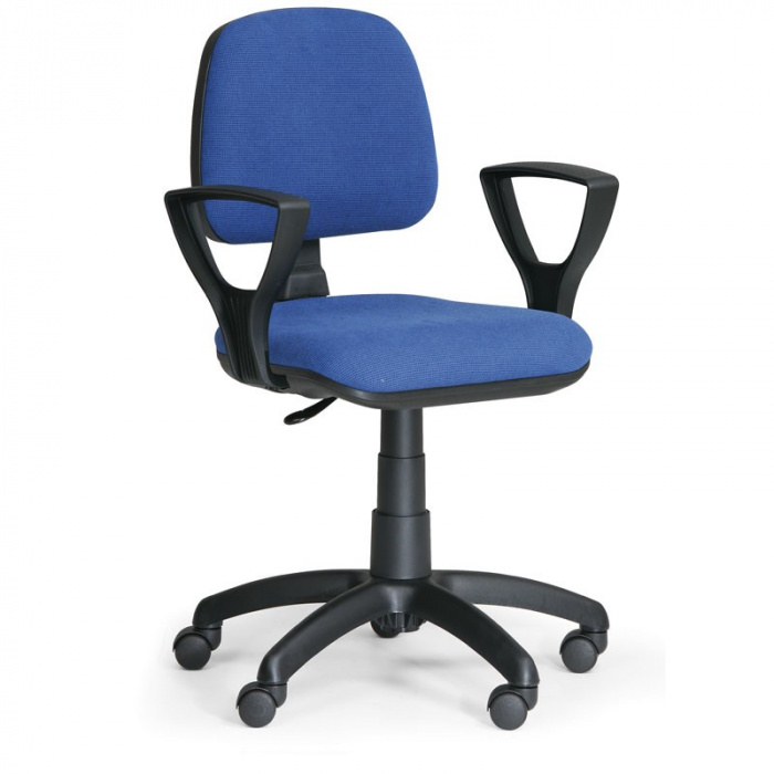 Kancelářská židle MILANO, modrá s područkami, s kolečky
