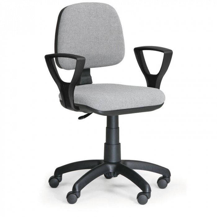 Kancelářská židle MILANO, šedá s područkami, s kolečky