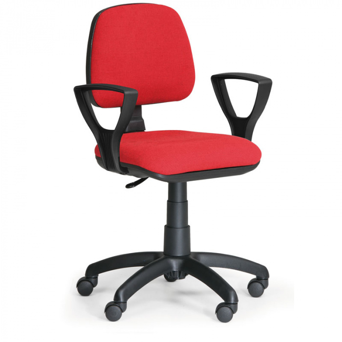 Kancelářská židle MILANO, červená s područkami, s kolečky