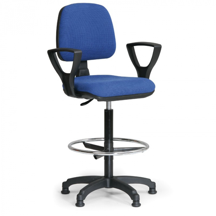 Kancelářská židle MILANO, modrá s područkami, s kluzáky