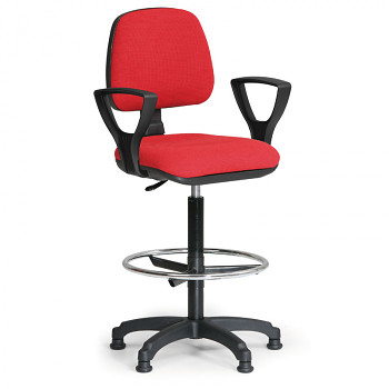 Kancelářská židle MILANO, červená s područkami, s kluzáky