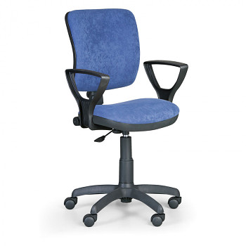 Kancelářská židle MILANO I, modrá s područkami, s kolečky