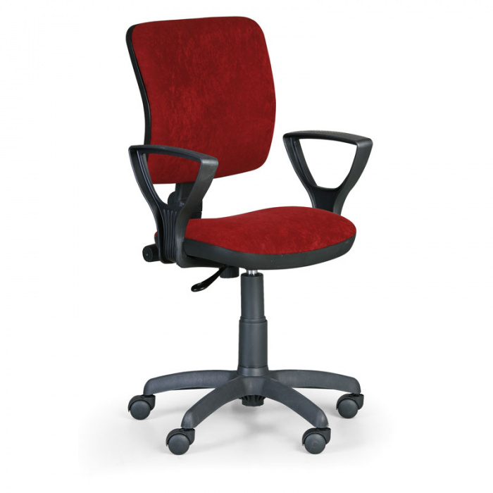 Kancelářská židle MILANO I, červená s područkami, s kolečky