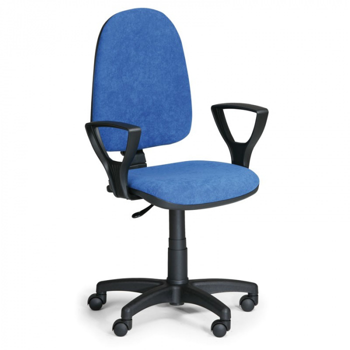Kancelářská židle TORINO, modrá s područkami, plastový kříž
