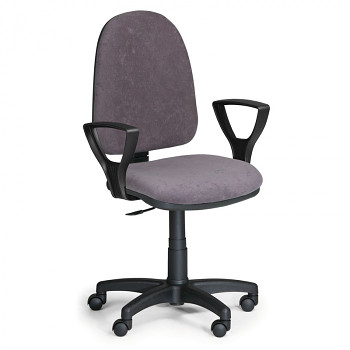 Kancelářská židle TORINO, šedá s područkami, plastový kříž