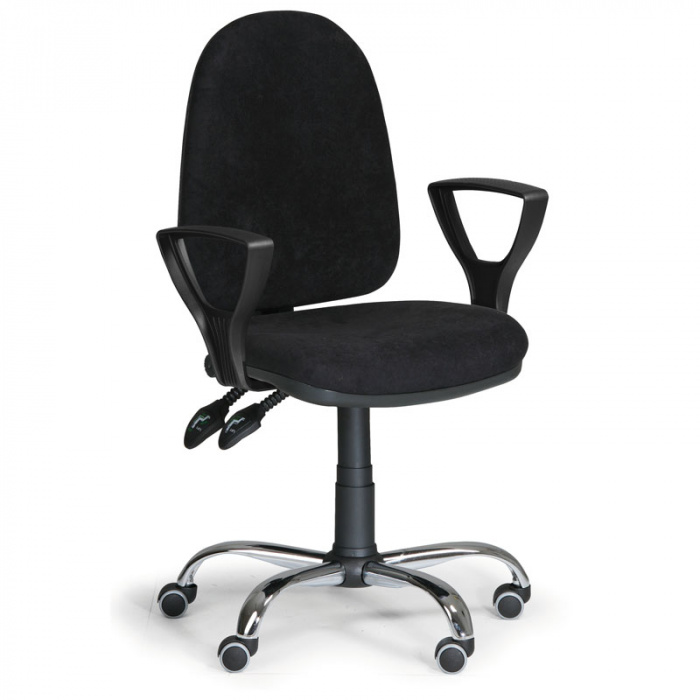 Kancelářská židle TORINO, černá s područkami, ocelový kříž