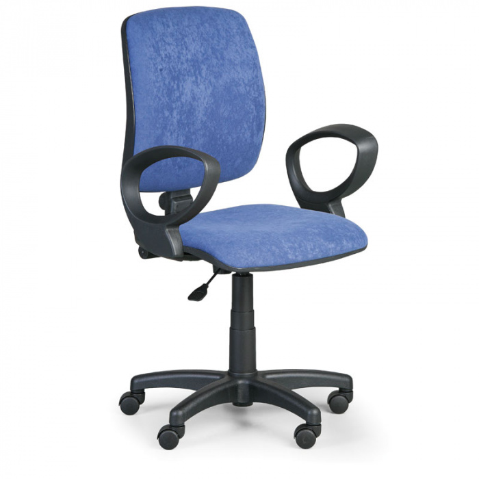 Kancelářská židle TORINO I, modrá s područkami, plastový kříž
