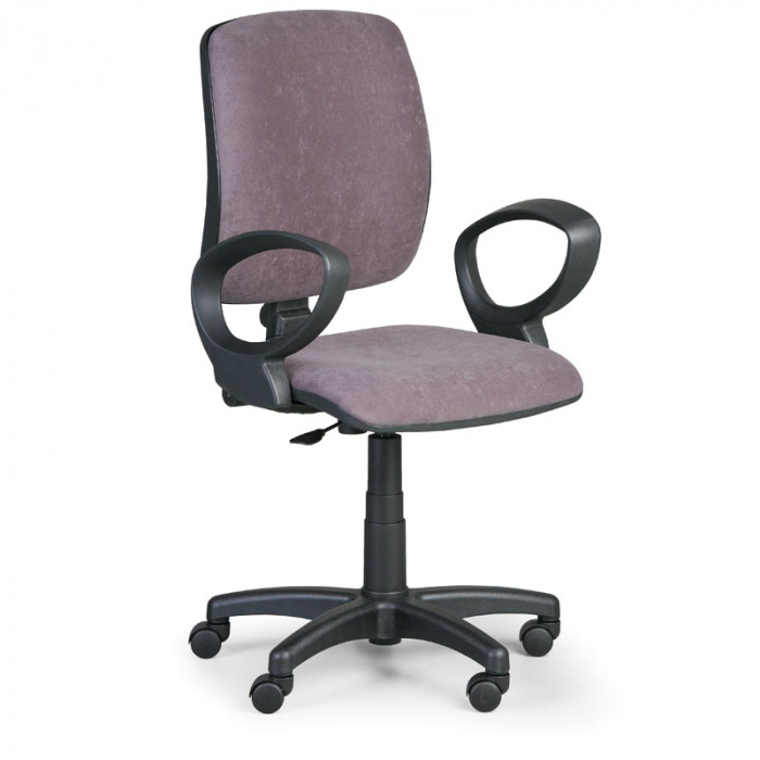 Kancelářská židle TORINO I, šedá s područkami, plastový kříž