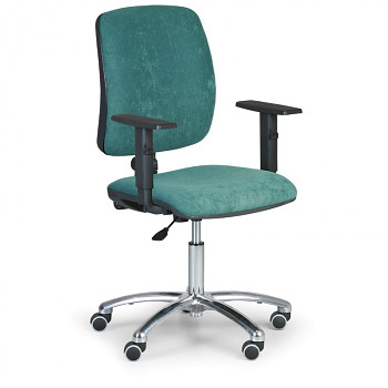 Kancelářská židle TORINO I, zelená s područkami, ocelový kříž