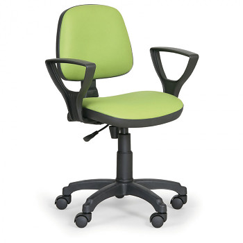 Pracovní židle MILANO zelená s područkami, kolečka