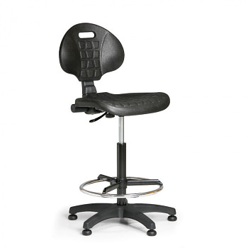 Pracovní židle PUR, černá bez područek, kluzáky