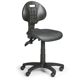 Pracovní židle PUR I, černá bez područek, pro měkké podlahy