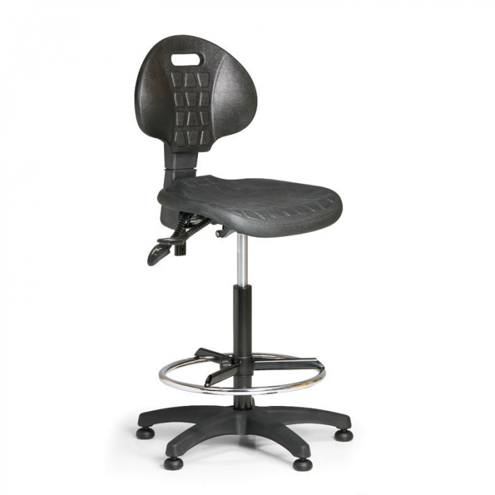 Pracovní židle PUR I, černá bez područek, kluzáky