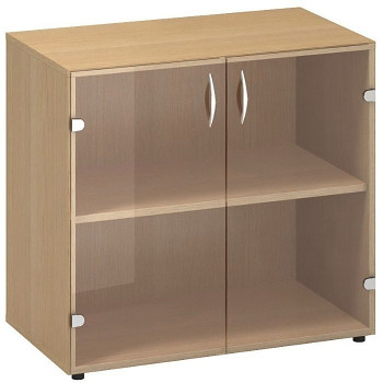 Kancelářská skříň,  735x 800x458, buk, sklo, CLASSIC