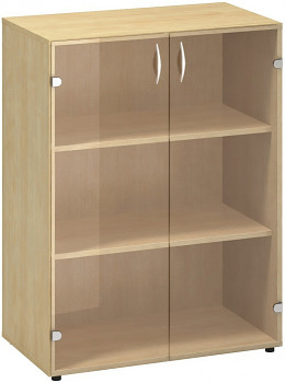 Kancelářská skříň, 1063x 800x458, divoká hruška, sklo, CLASSIC