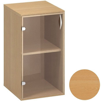 Kancelářská skříň,  735x 400x458, buk, levá sklo, CLASSIC