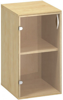 Kancelářská skříň,  735x 400x458, divoká hruška, levá sklo, CLASSIC