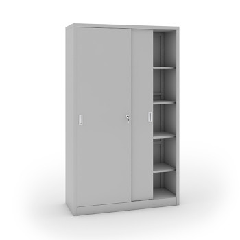 Kovová skříň s posuvnými dveřmi 1990x1200x450 mm, světle šedá