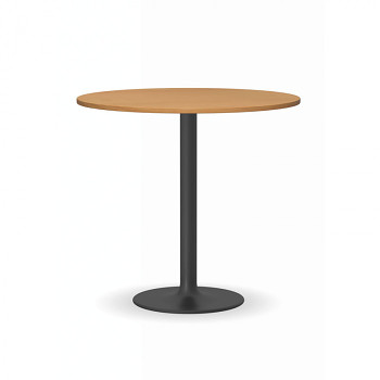 Konferenční stůl kruhový průměr  800x 725, buk, podnož černá, FILIP