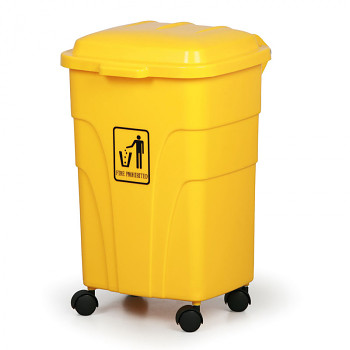 Mobilní odpadková nádoba, objem 70 litrů, barva žlutá