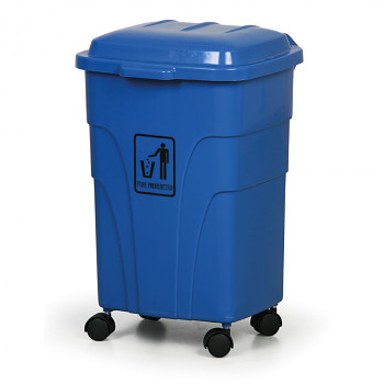 Mobilní odpadková nádoba, objem 70 litrů, barva modrá