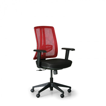 Kancelářská židle HUMAN B červená plastový kříž