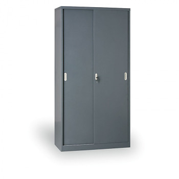 Kovová skříň s posuvnými dveřmi 1990x1000x450 mm, tmavě šedá