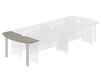 Prvek jednacího stolu zakončovací 1400x 500x 762, dub šedý, WELS