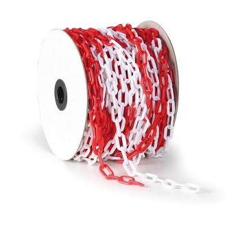 Plastový řetěz bíločervený 50 m