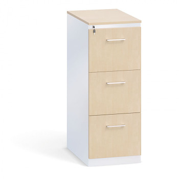 Kartotéka A4 kov/dřevěné čelo, 3x zásuvka, bříza