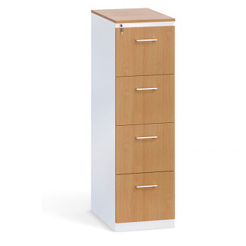 Kartotéka A4 kov/dřevěné čelo, 4x zásuvka, buk