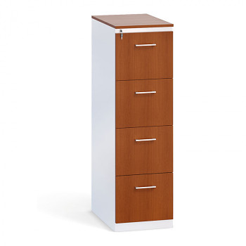 Kartotéka A4 kov/dřevěné čelo, 4x zásuvka, třešeň