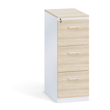 Kartotéka A4 kov/dřevěné čelo, 3x zásuvka, dub přírodní