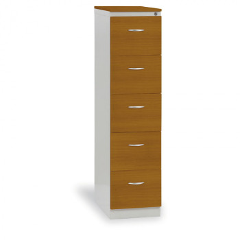 Kartotéka A4 kov/dřevěné čelo, 5x zásuvka, třešeň