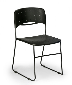 Plastová židle SQUARE, černá/černá