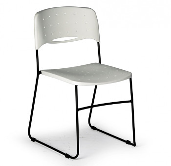 Plastová židle SQUARE, černá/bílá