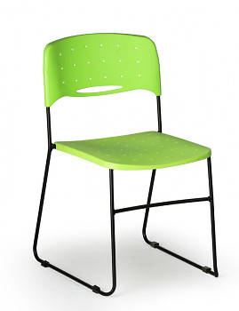 Plastová židle SQUARE, černá/zelená