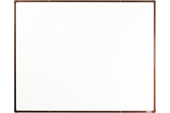 Magnetická tabule keramická 1500x1200 mm, hnědý rám, boardOK