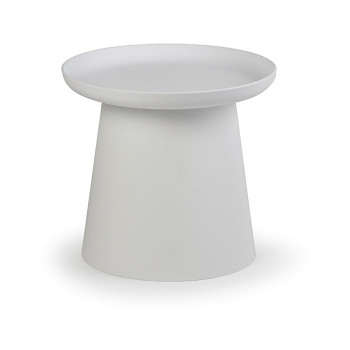 Kávový stolek kruhový průměr 500x 462, bílý plast, FUNGO