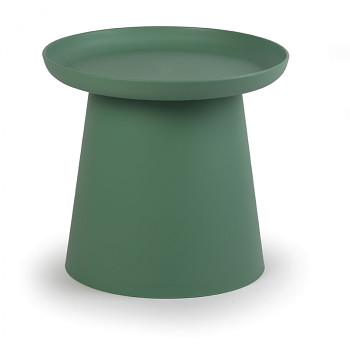 Kávový stolek kruhový průměr 500x 462, zelený plast, FUNGO