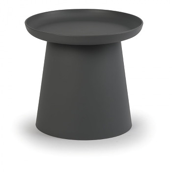 Kávový stolek kruhový průměr 500x 462, šedý plast, FUNGO