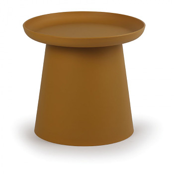 Kávový stolek kruhový průměr 500x 462, okrový plast, FUNGO